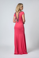 Vestido Longo Pedraria Coral Decote V São Paulo Tatuapé