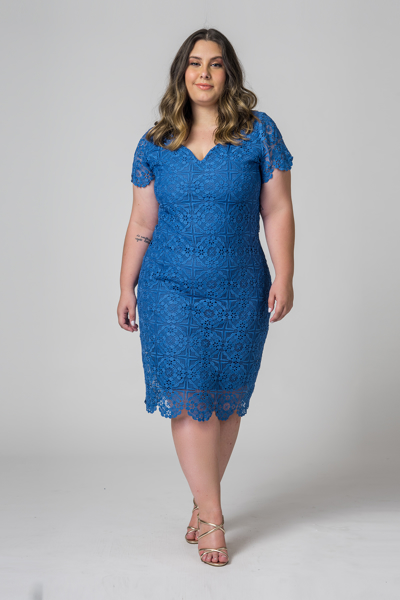 Alugue Vestido de festa curto rendado Plus size sp