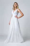 Alugue Vestido longo noiva pré-wedding branco Fluído Sp Tatuapé