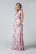 Aluguel Vestido Bordado rosa Longo  Zona Leste