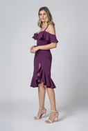 Alugue Vestido curto casual roxo babados Sp