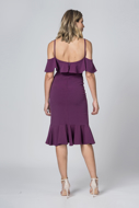 Alugue Vestido curto casual roxo babados Sp