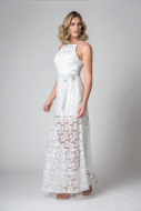 Aluguel Vestido Longo Renda Branco noiva civil casamento